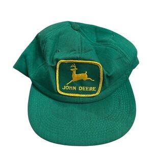 John Deere Green Hat with Yellow Logo  Mens Snapback Adjustable Trucker Tractor